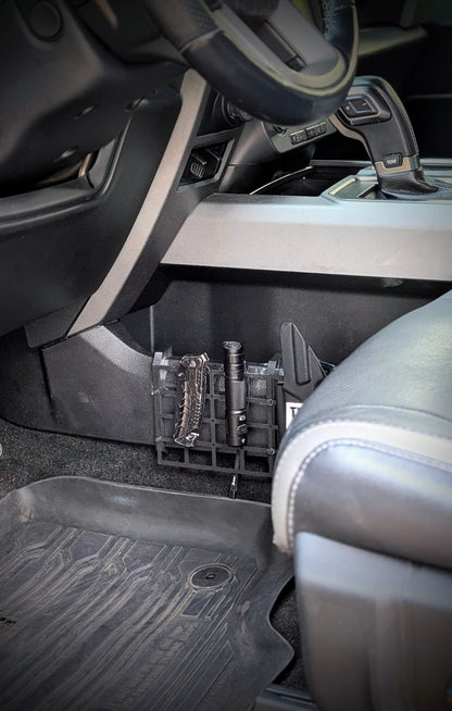E10BUILDS FORD F150 (2015-2025, +Raptor, +2017-2022 F250/F350 Super-Duty) NO-DRILL MOLLE Panel Center Console Side Mount Kit